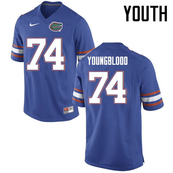 Florida Gators Youth #74 Jack Youngblood College Football Jerseys Blue